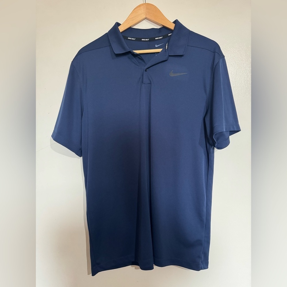Nike Golf Dri Fit Men's Navy Polo Shirt size Large Nike logo